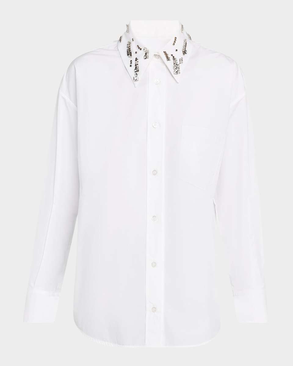Crystal-Embellished Cotton Shirt